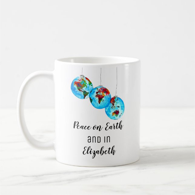 Weihnachtsnachtsgeschenk Weltfrieden Kaffeetasse (Links)