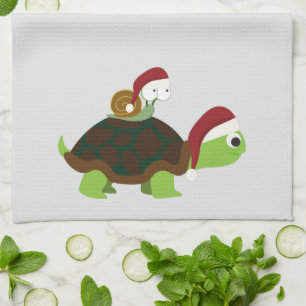 Weihnachtsnachtsnacht auf einer Schildkröte Küchentuch