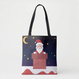 Weihnachtsnachtsnacht Weihnachtsmann Weißer Bart Tasche