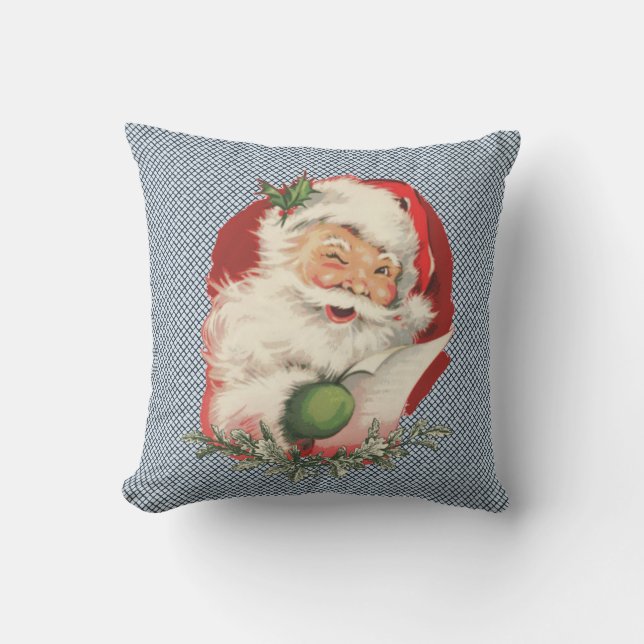 Weihnachtsnachtsnachtsnacht Blau Kissen (Vorderseite)