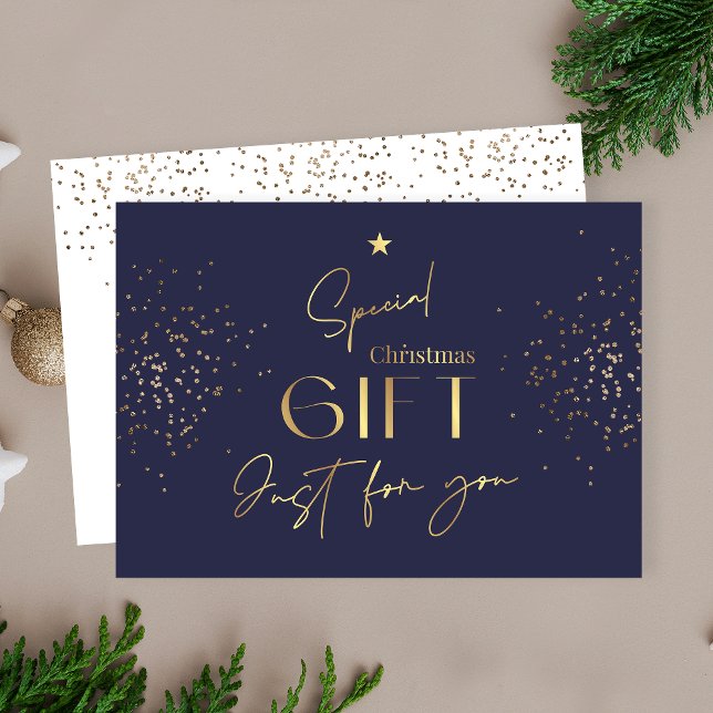 Weihnachtsnachtsnachtsnachtsnacht Blue Gold Glitze (Navy & gold holiday gift voucher, perfect to use a Christmas gift voucher for clients or loved ones)