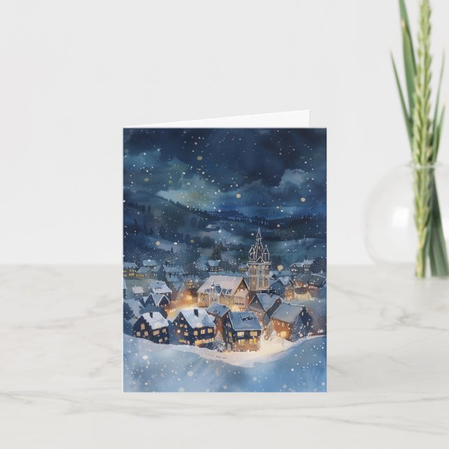 Weihnachtsnachtsnachtsnachtsstadt Karte (Vorderseite)