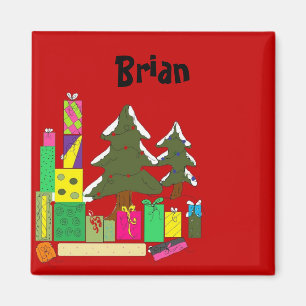 Weihnachtsnachtsnachtsnamen Tags Magnet