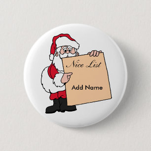 Weihnachtsnachtsname Tag Santa Claus Nice Liste Button