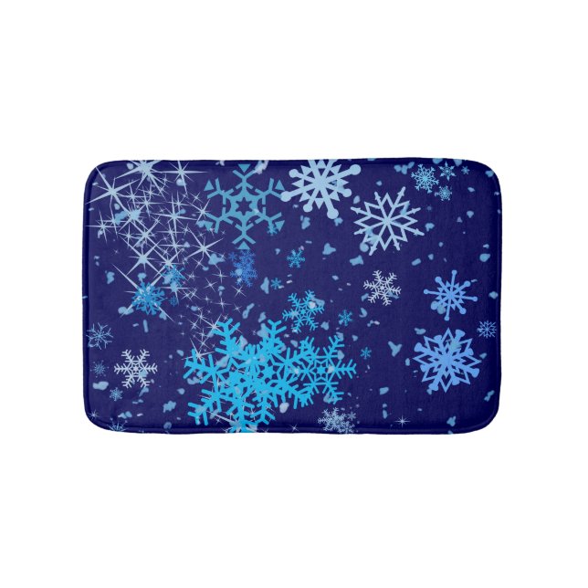 Weihnachtsnachtsschnee Badematte (Vorderseite)