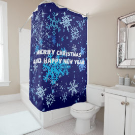 Weihnachtsnachtsschnee Duschvorhang