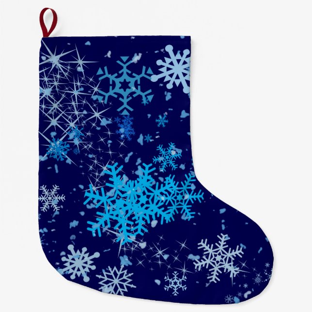 Weihnachtsnachtsschnee Großer Weihnachtsstrumpf (Vorderseite)