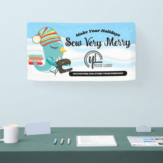 WeihnachtsNähmaschinenvorführung Banner (Messe)