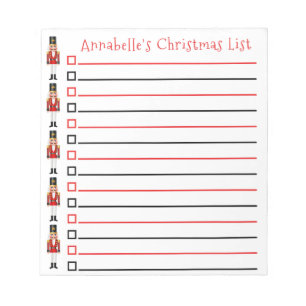 Weihnachtsnährstoffhändler Einkaufsliste persona Notizblock