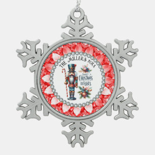 Weihnachtsnährungsmittel Red Diamonds Frame Schneeflocken Zinn-Ornament