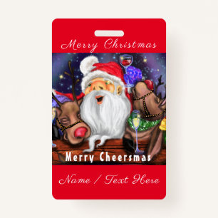 Weihnachtsname Abzeichen Weihnachten mit Rentiersp Ausweis
