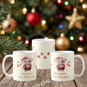 Weihnachtsname Maus braun Heißgetränk Tasse