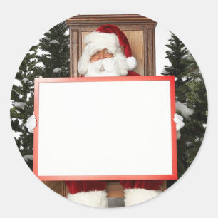 Weihnachtsname Party Tag Weihnachtsmann Runder Aufkleber