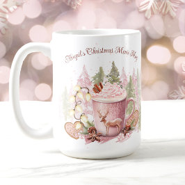 Weihnachtsname Pink Hot Chocolate Große Tasse