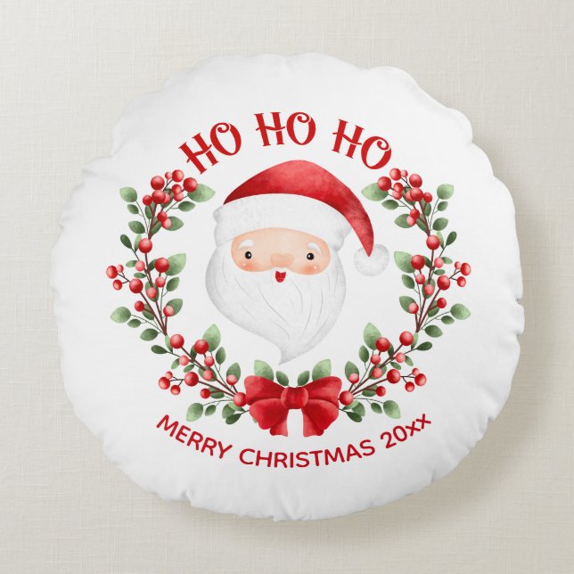 Weihnachtsname Round-Throw-Kissen Rundes Kissen (Vorderseite)