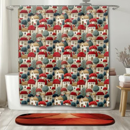 Weihnachtsneedle Point Winter Village Duschvorhang