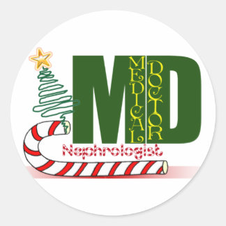 Weihnachtsnephrologe - Arzt-Spezialist Runder Aufkleber
