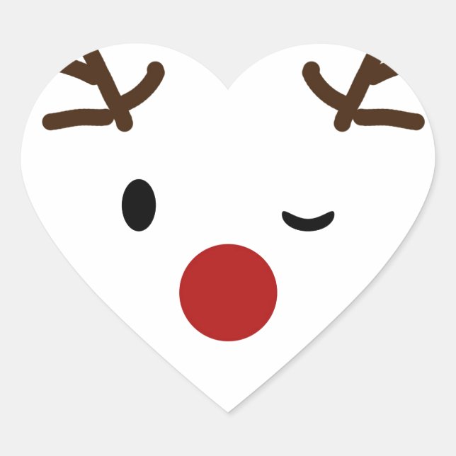 Weihnachtsneuentwurf Herz-Aufkleber (Vorderseite)