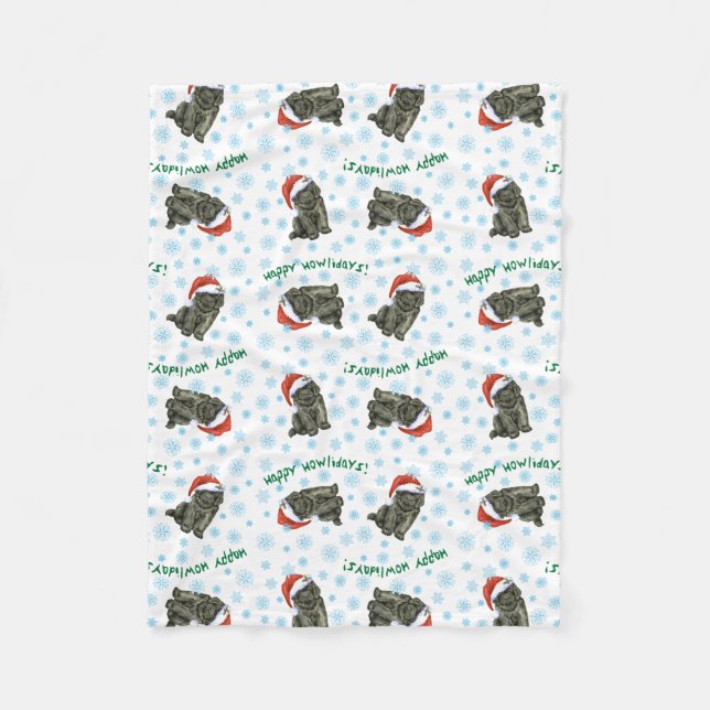 Weihnachtsneufundland Fleecedecke (Vorderseite)