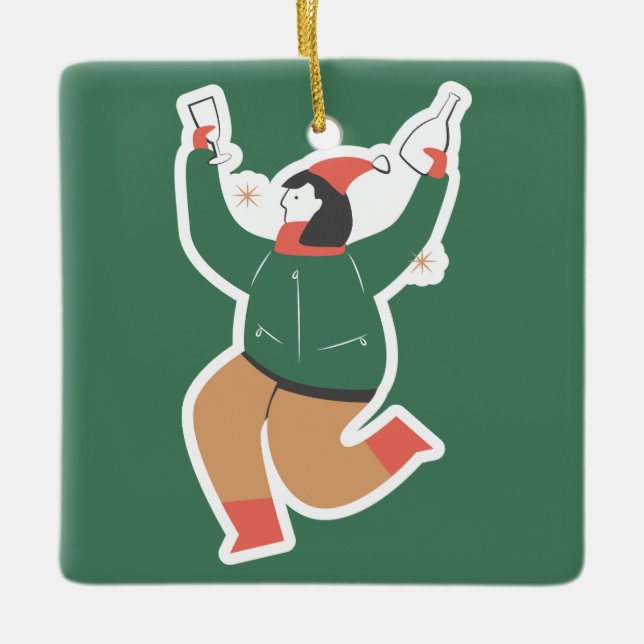 WeihnachtsNiedlich Keramikornament (Vorderseite)