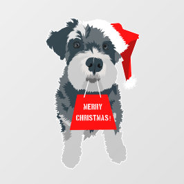 WeihnachtsNiedlich Miniatur Schnauzer Dog Weihnach Fensteraufkleber