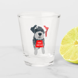 WeihnachtsNiedlich Miniatur Schnauzer Dog Weihnach Schnapsglas