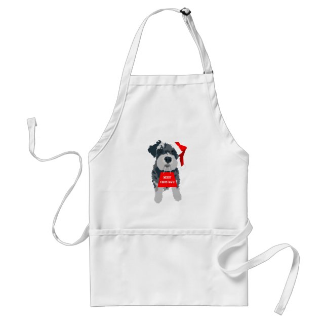 WeihnachtsNiedlich Miniatur Schnauzer Dog Weihnach Schürze (Vorne)