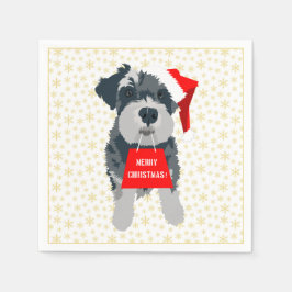 WeihnachtsNiedlich Miniatur Schnauzer Dog Weihnach Serviette