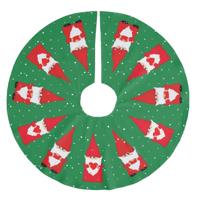 WeihnachtsNomaden auf Green Brushed Polyester Tree Polyester Weihnachtsbaumdecke (Vorderseite)