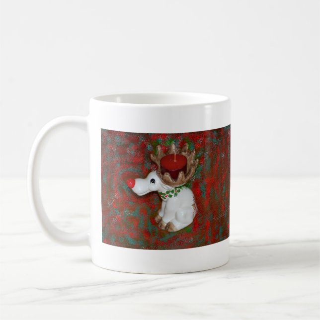 Weihnachtsnose Reindeer Moose Kaffeetasse (Links)