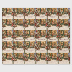 Weihnachtsnostalgie-Spielzeugladenfenster  Geschenkpapier