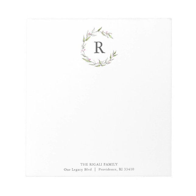 WeihnachtsNotepads Mit Monogramm Notizblock (Vorderseite)