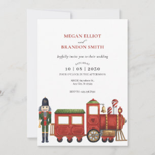 Weihnachtsnussknacker mit Zug Hochzeitsweihnachten Save The Date