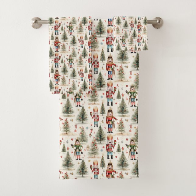 WeihnachtsNutcracker-Muster Badhandtuch Set (Insitu)