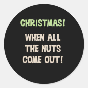 WeihnachtsNuts Runder Aufkleber