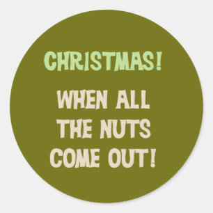 WeihnachtsNuts T-Shirts und -geschenke Runder Aufkleber