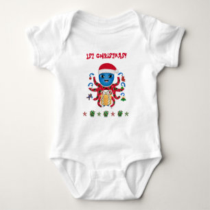 Weihnachtsoctopus Baby Strampler