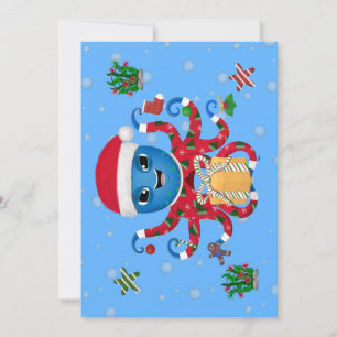 Weihnachtsoctopus Einladung