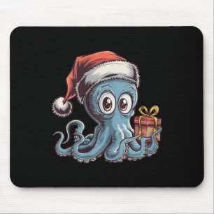Weihnachtsoctopus mit Weihnachtsmannmütze für Krak Mousepad