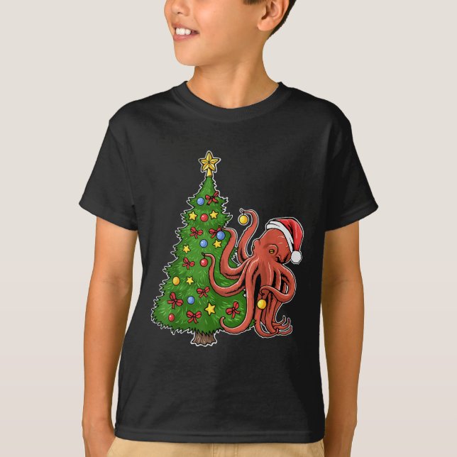 Weihnachtsoctopus T-Shirt (Vorderseite)