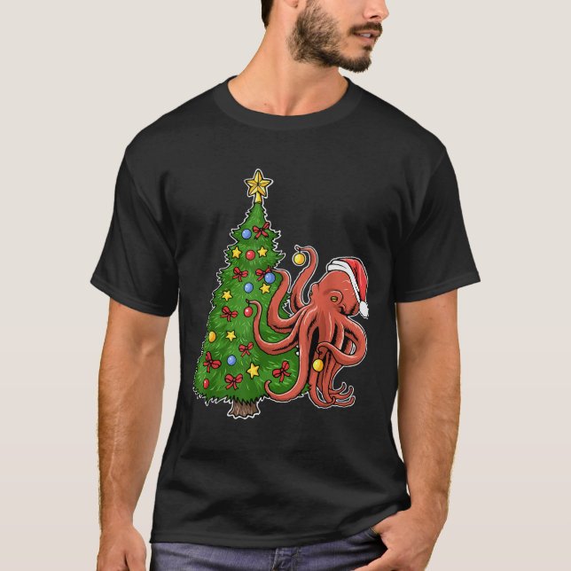 Weihnachtsoctopus T-Shirt (Vorderseite)