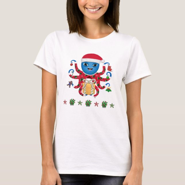 Weihnachtsoctopus T-Shirt (Vorderseite)