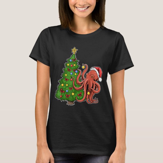 Weihnachtsoctopus T-Shirt (Vorderseite)
