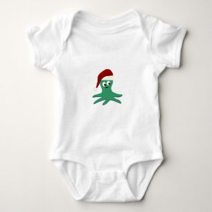 WeihnachtsOktopus mit einer Weihnachtsmannmütze Baby Strampler
