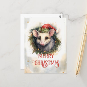 Weihnachtsopossum Farbe Postkarte