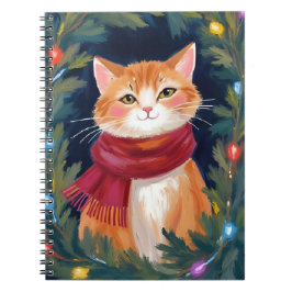 Weihnachtsorange Katze Festives Haustier Notizblock