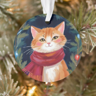 Weihnachtsorange Katze Festives Haustier Ornament