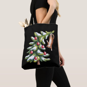 Weihnachtsorange Katzenbaum Katzenliebhaber Famili Tasche
