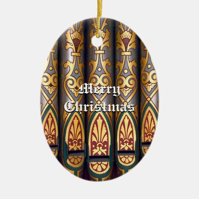 WeihnachtsOrgelpfeifeverzierung Keramik Ornament (Vorne)