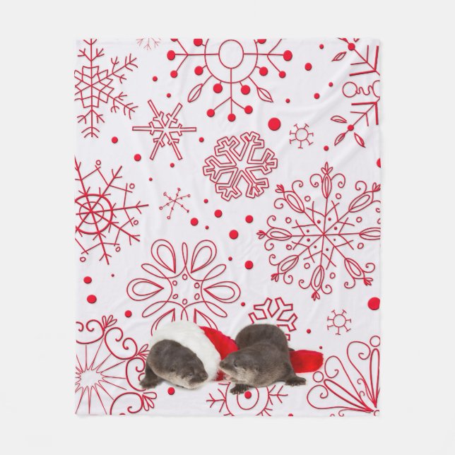 Weihnachtsotter Fleece-Decke, Medium Fleecedecke (Vorderseite)